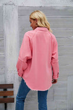 R&B | Raw Hem Kragen Denimjacke