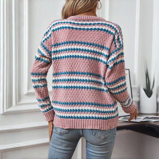 R&B | Gestreifter Strickpullover Mit Modernem Stil