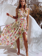 R&B | Bedrucktes geteiltes Chiffonkleid