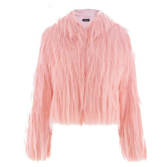 Damen Kurze Felljacke mit voluminösem Design R&B