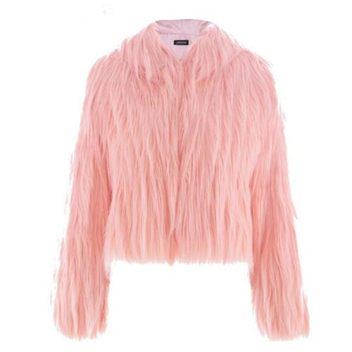 Damen Kurze Felljacke mit voluminösem Design R&B