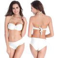 Damen Bandeau-Bikini mit verstellbaren Trägern und Rüschendetails R&B