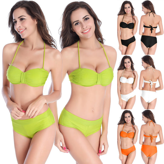 Damen Bandeau-Bikini mit Rüschenoptik R&B