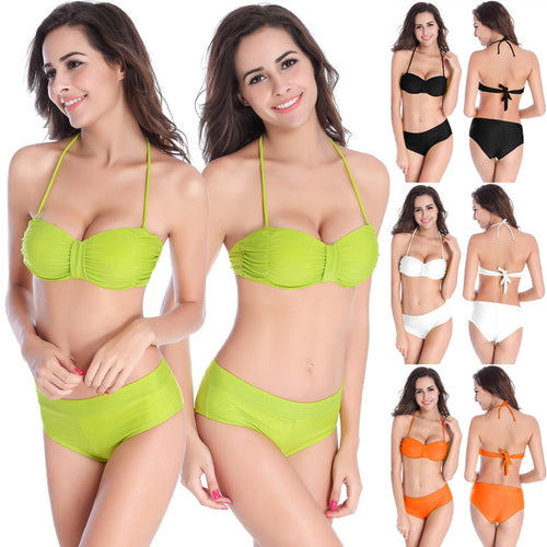 Damen Bandeau-Bikini mit Rüschenoptik R&B
