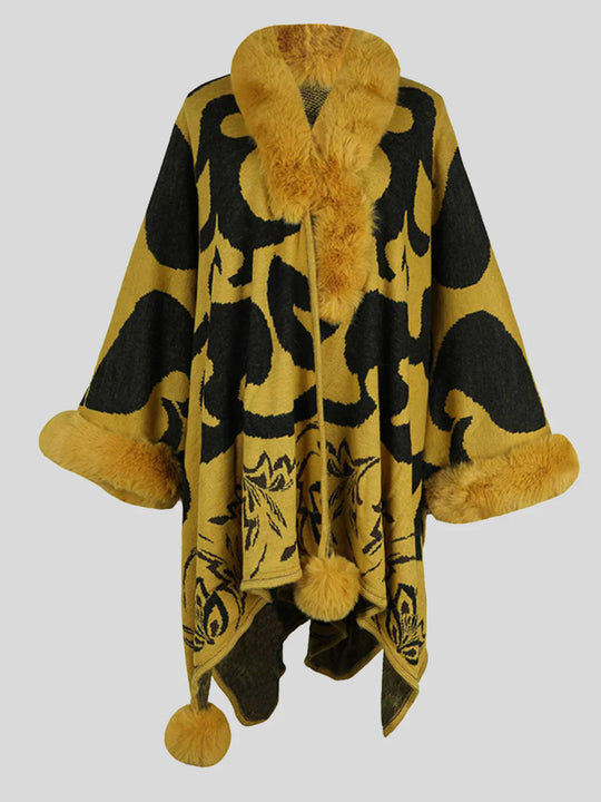 R&B | Stilvolles Poncho für Den Winter mit Druck