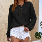 R&B | Strickpullover mit stilvollem Knopfkragen