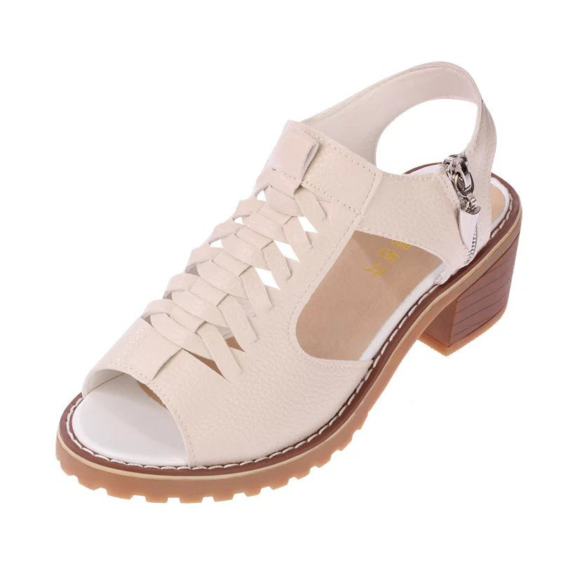 Damen Komfortable Sandalen mit elegantem Riemen-Design und modischem Reißverschluss R&B