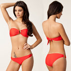 Damen Bandeau-Bikini mit dekorativem Ring R&B