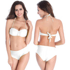 Damen Bandeau-Bikini mit verstellbaren Trägern und Rüschendetails R&B