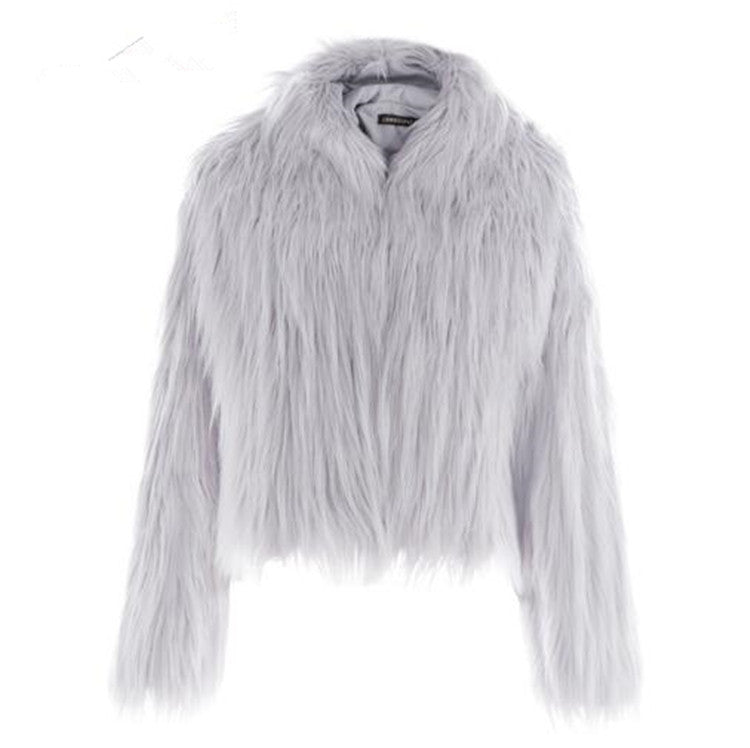 Damen Kurze Felljacke mit voluminösem Design R&B