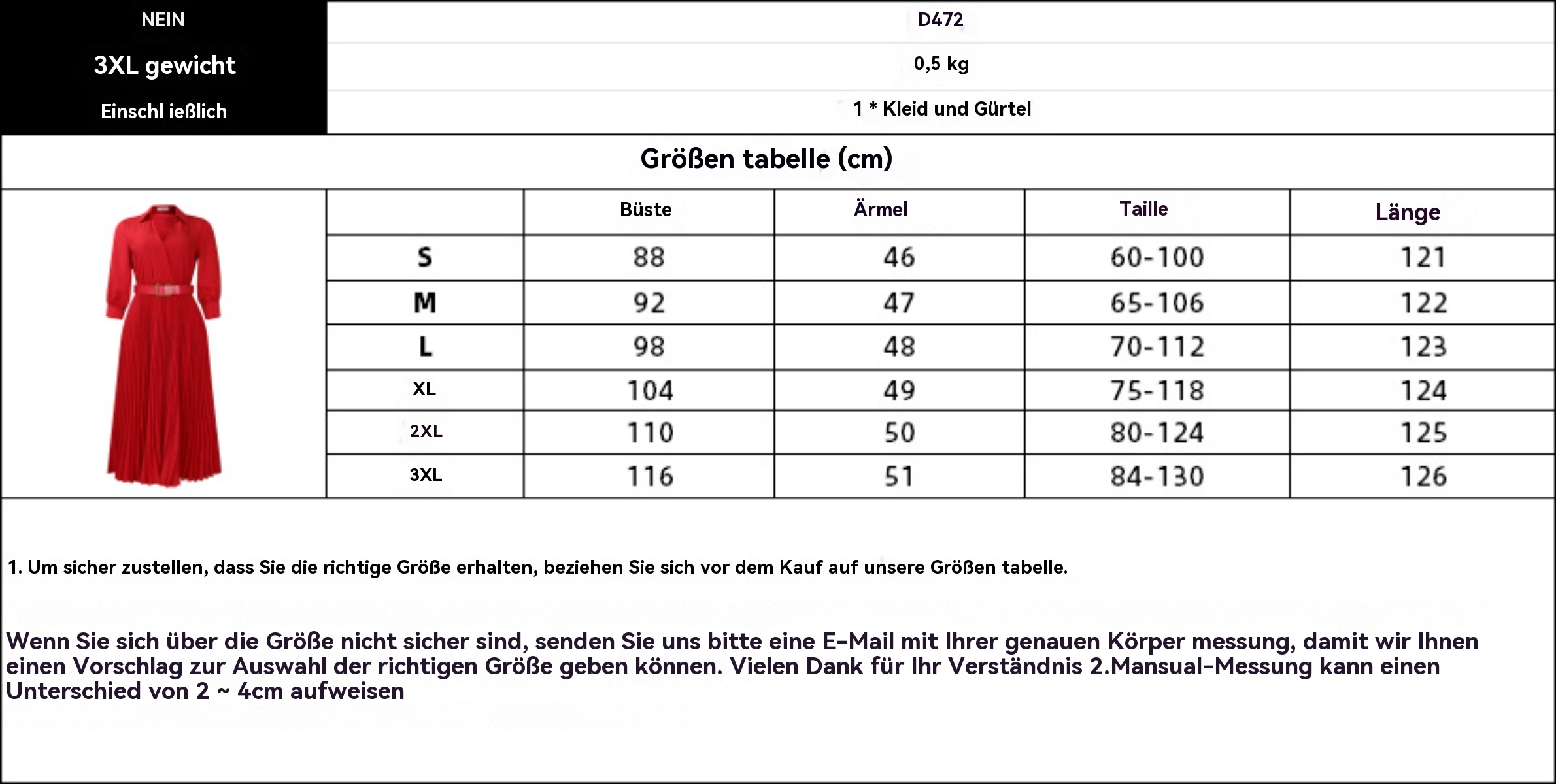 R&B | Women 's solide Farbe große Größe Kleid