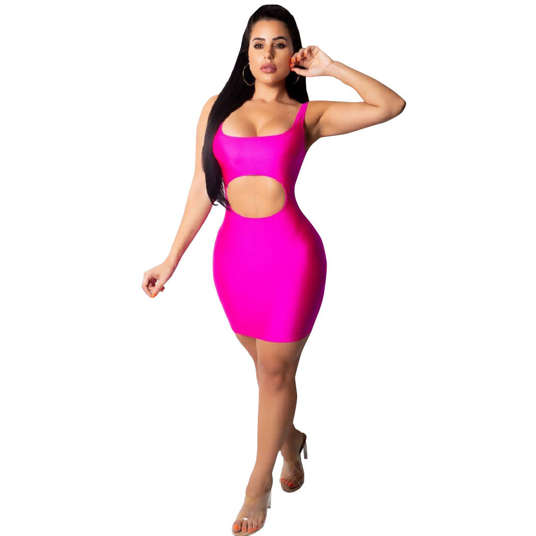 Damen Figurbetontes Kleid mit Cut-Outs und Rippstruktur R&B