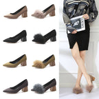 Damen elegante Pumps mit voluminösem Flausche-Akzent