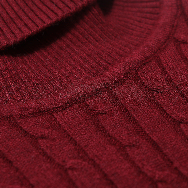 Herren Rollkragenpullover mit strukturiertem Zopfmuster