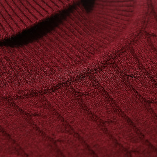 Herren Rollkragenpullover mit strukturiertem Zopfmuster R&B