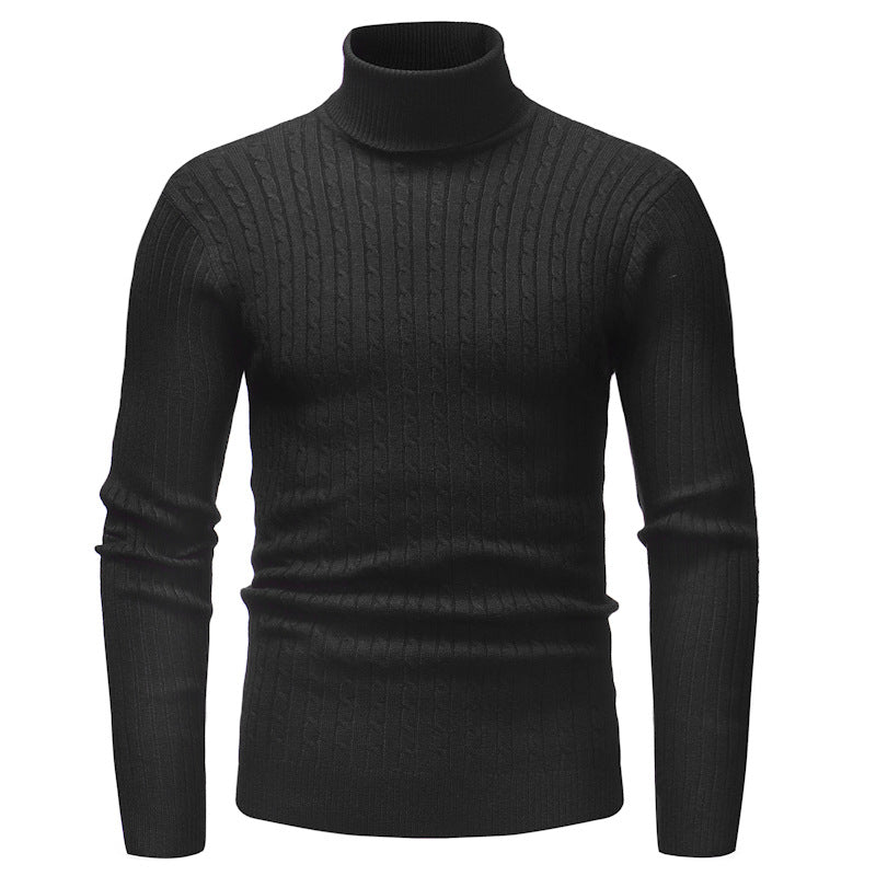 Herren Rollkragenpullover mit strukturiertem Zopfmuster