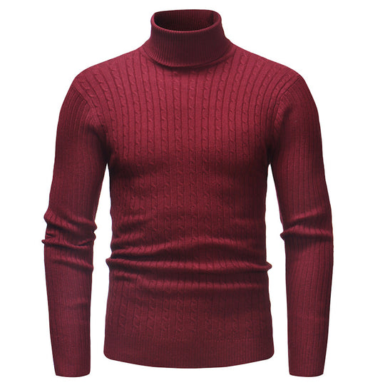 Herren Rollkragenpullover mit strukturiertem Zopfmuster R&B