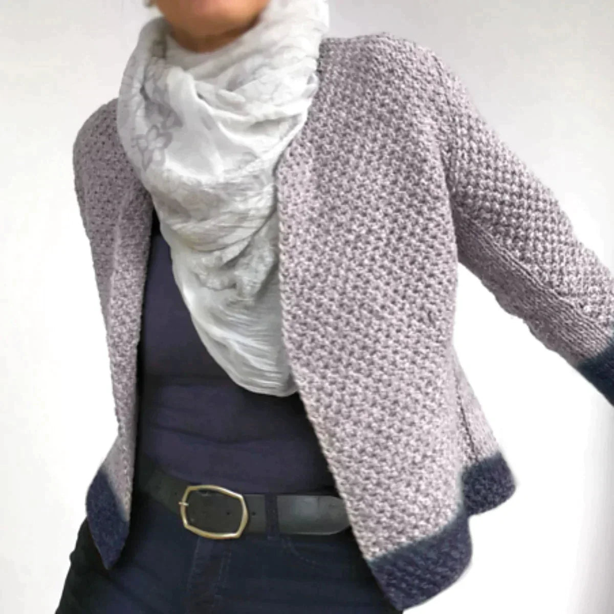 R&B | Lila Langärmlige Strickjacke