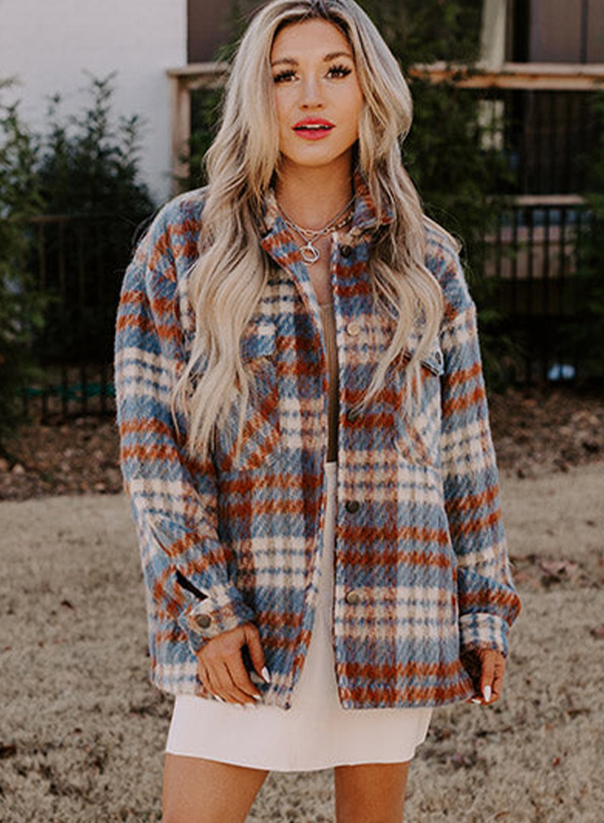 R&B | Gitterhemdjacke Im Flanell-look Wollmischung Warm und Trendy