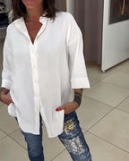 R&B | Weiße Bluse Im Oversized Schnitt