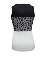 R&B | Damen Leopard Patchwork V-Ausschnitt Top