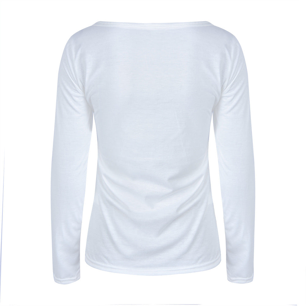 Damen Langarmshirt mit elegantem V-Ausschnitt und figurbetontem Schnitt R&B
