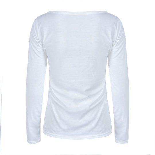 Damen Langarmshirt mit elegantem V-Ausschnitt und figurbetontem Schnitt R&B