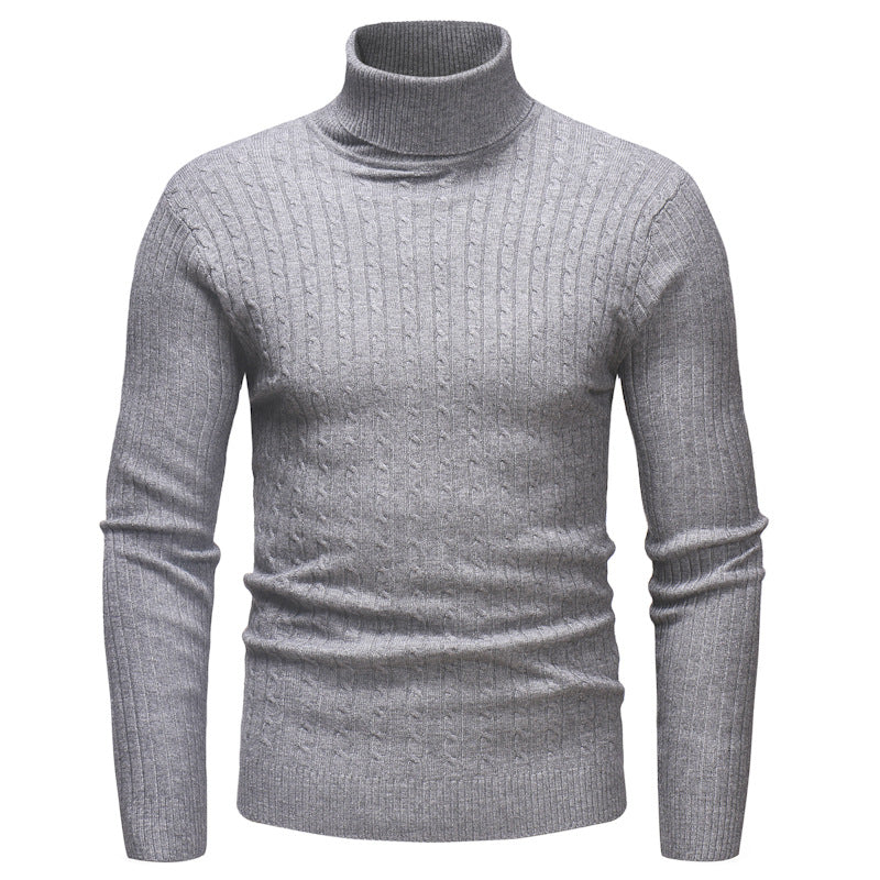 Herren Rollkragenpullover mit strukturiertem Zopfmuster R&B