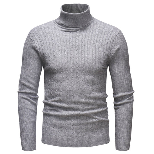 Herren Rollkragenpullover mit strukturiertem Zopfmuster R&B