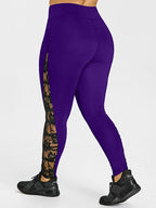 Damen Funktionale Sportleggings mit Spitzenelementen