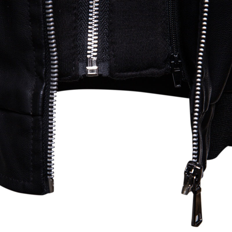 Herren Kunstleder Kapuzenjacke mit sportlichem Schnitt und einzigartigen Details