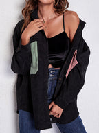 R&B | Patch Pocket Fallen Schulter Hemd Jacke