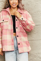 R&B | Karierte Kragenknopf Jacke