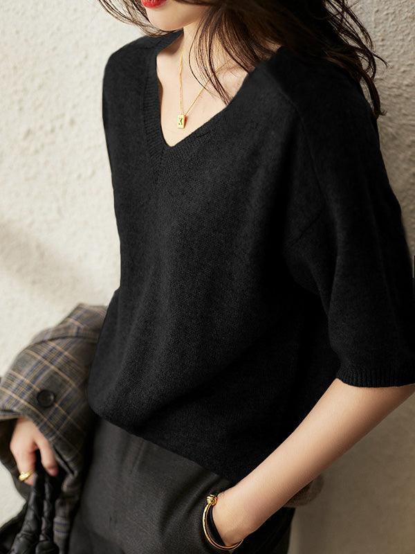 R&B | weicher Cashmere-Pullover mit V-Ausschnitt für Damen