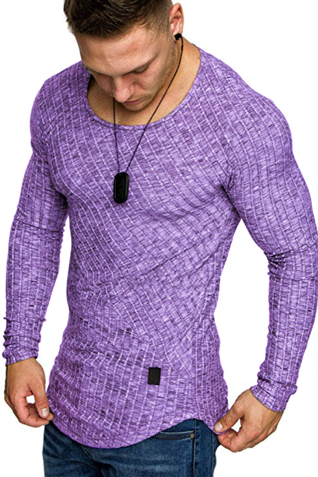 Herren Langarmshirt mit strukturiertem Design und körperbetonter Passform R&B
