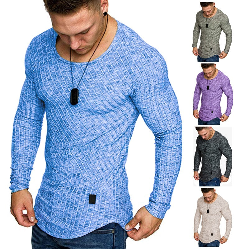 Herren Langarmshirt mit strukturiertem Design und körperbetonter Passform