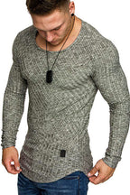 Herren Langarmshirt mit strukturiertem Design und körperbetonter Passform