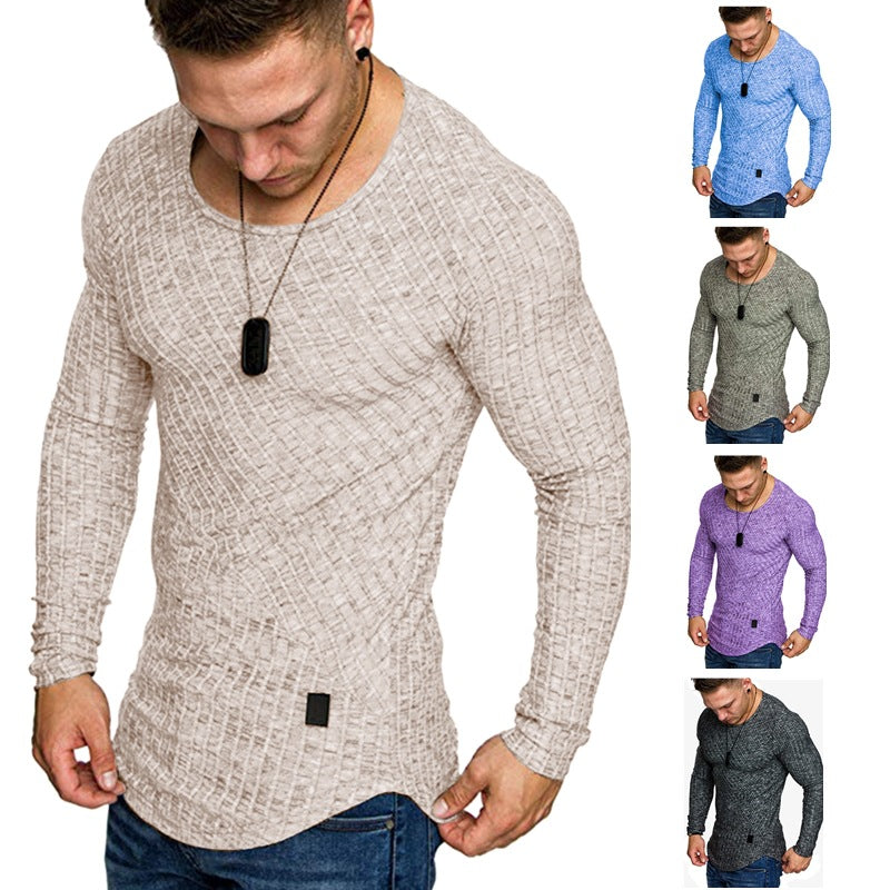 Herren Langarmshirt mit strukturiertem Design und körperbetonter Passform