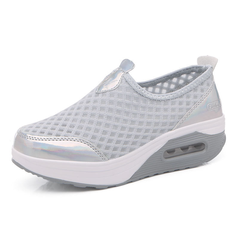 Damen nan komfortabler Schlupf-Keil-Sneaker mit luftgefedertem Plateau und atmungsaktivem Wabenmesh R&B