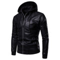 Herren Kunstleder Kapuzenjacke mit sportlichem Schnitt und einzigartigen Details