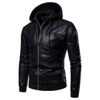 Herren Kunstleder Kapuzenjacke mit sportlichem Schnitt und einzigartigen Details
