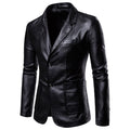 Herren elegante Kunstlederjacke
