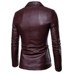Herren elegante Kunstlederjacke