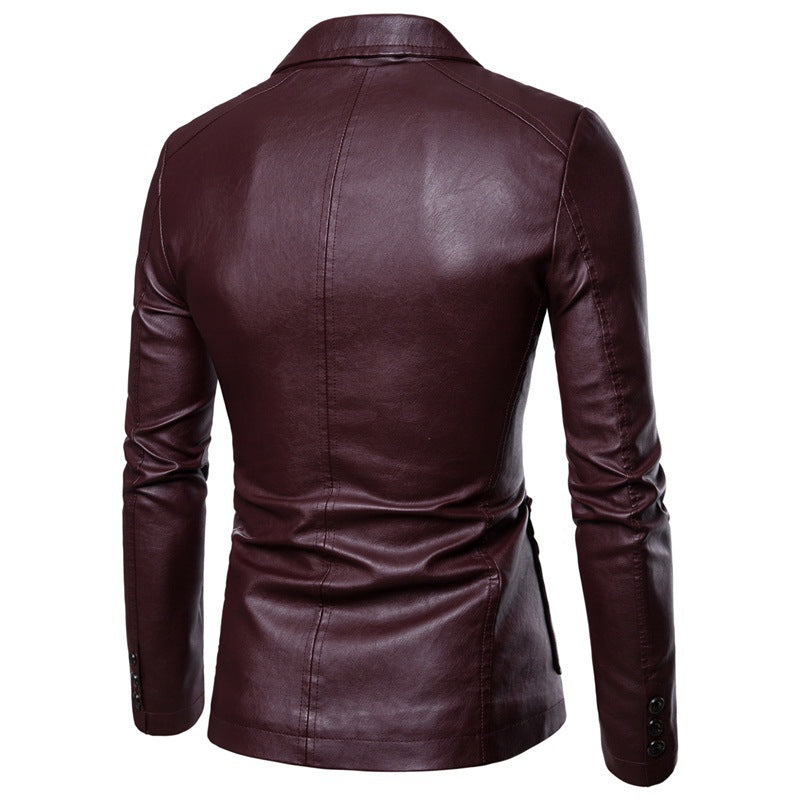Herren elegante Kunstlederjacke