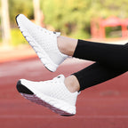 Damen Sportliche Slip-On Sneakers mit atmungsaktivem Strickoberteil