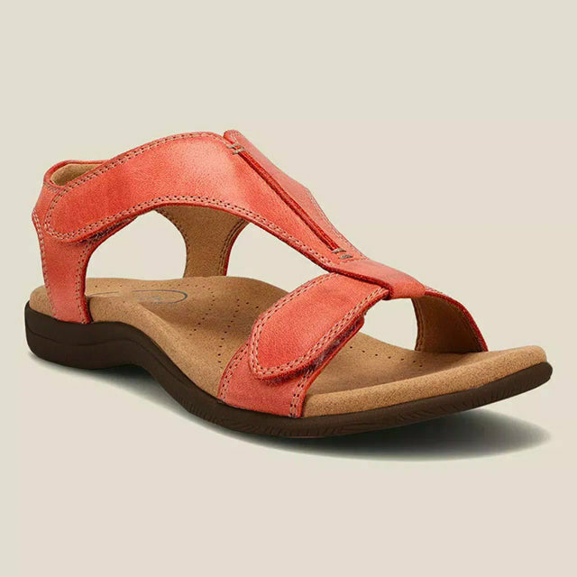 EB Einfarbige Sandalen Mit Klettverschluss