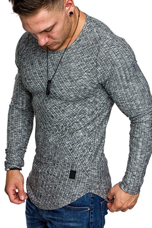 Herren Langarmshirt mit strukturiertem Design und körperbetonter Passform R&B