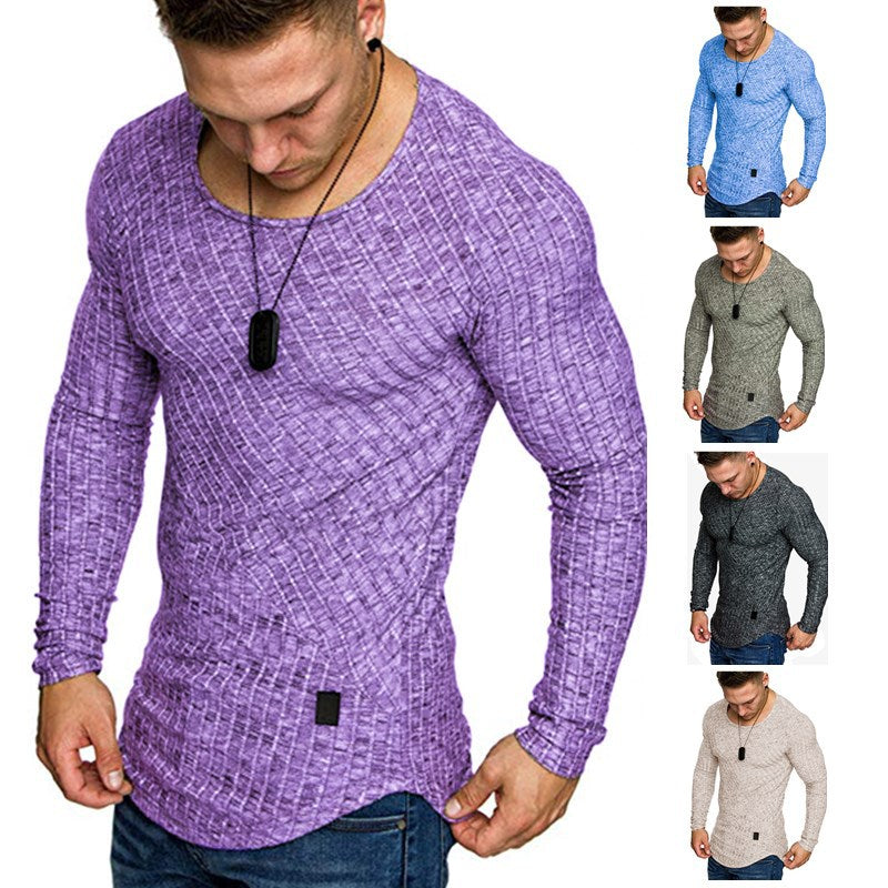 Herren Langarmshirt mit strukturiertem Design und körperbetonter Passform