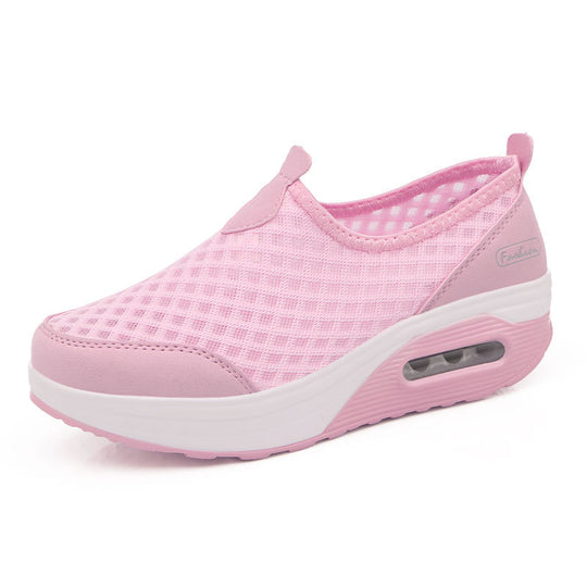 Damen nan komfortabler Schlupf-Keil-Sneaker mit luftgefedertem Plateau und atmungsaktivem Wabenmesh R&B