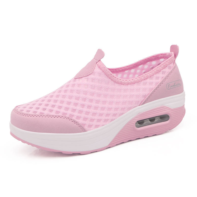 Damen bequeme Slip-On Sneakers mit atmungsaktivem Mesh-Obermaterial und innovativer Dämpfung